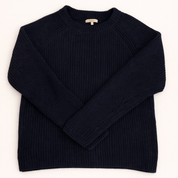 QUINCE 100% Organic Cotton Fisher Crew Sweater Navy Size M - Picture 2 of 4
